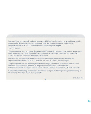 Amlodipine besilaat sandoz pi pharma 10mg comp 100