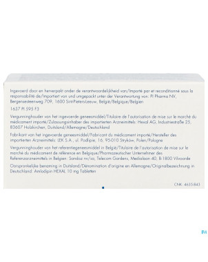 Amlodipine besilaat sandoz pi pharma 10mg comp 100