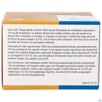 Venlafaxine eg 150mg orifarm caps dur lib.prol. 98