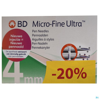 Bd microfine aiguille stylo 4mm 32g promo