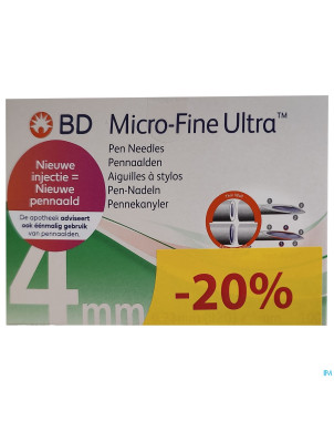 Bd microfine aiguille stylo 4mm 32g promo