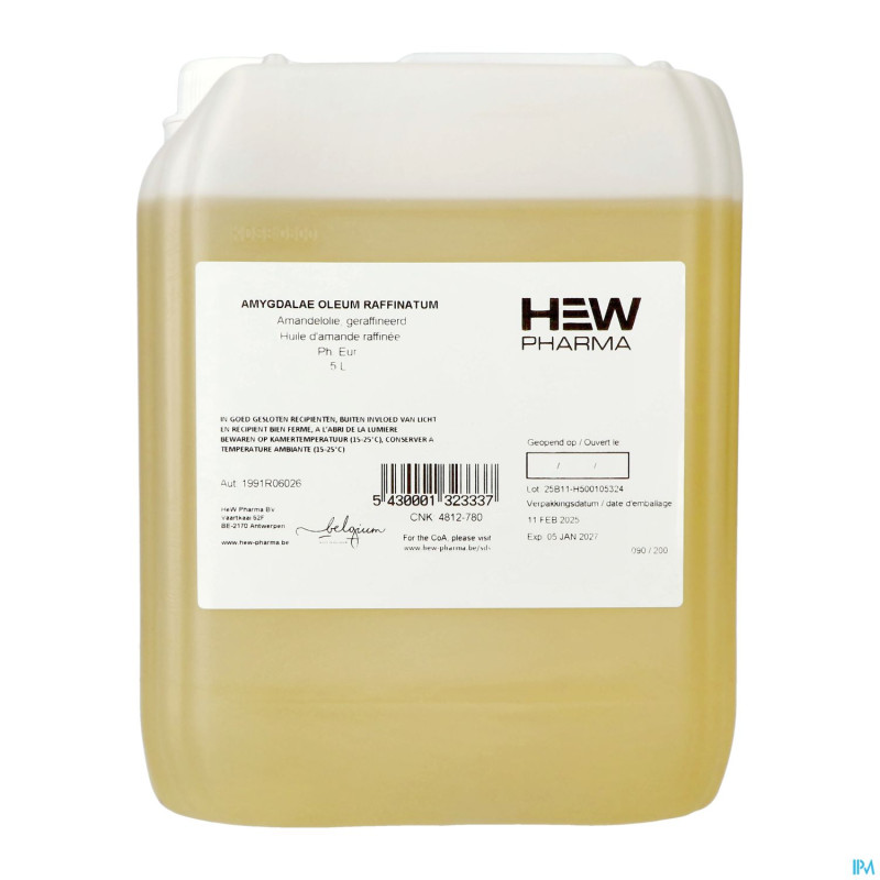 Huile amande douce raffinee 5l hew pharma