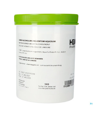 Onguent alcools lanoline hydrate 1kg hew pharma
