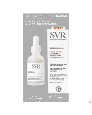 Svr clairial coffret ampoule 30ml+cr spf50+ 40ml