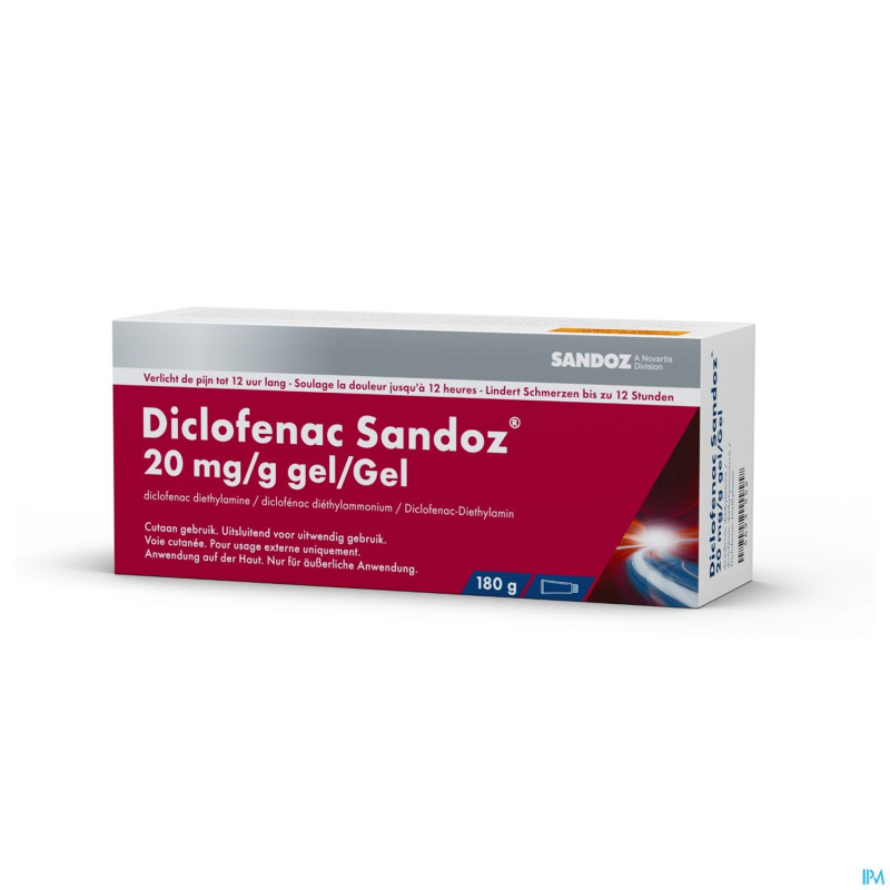Diclofenac diethylam. sandoz 20mg/g 2,32% gel 180g