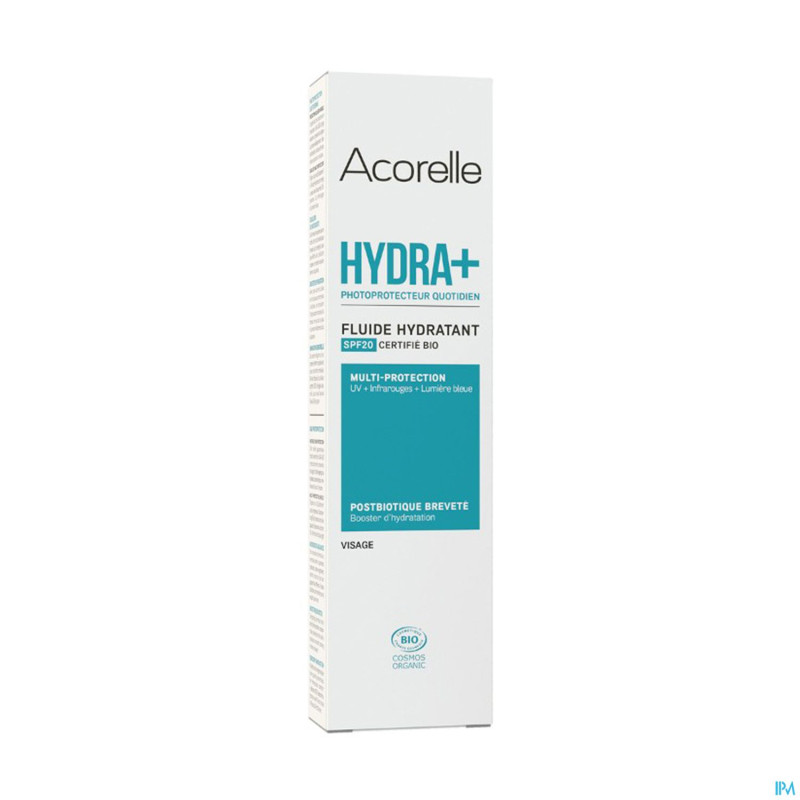 Acorelle fluide hydratant visage hydra+ spf20 40ml
