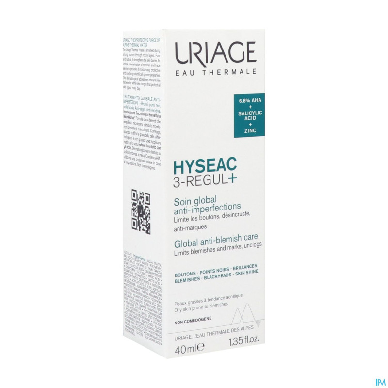 Hyseac 3-regul+soin global a/imperfections 40ml