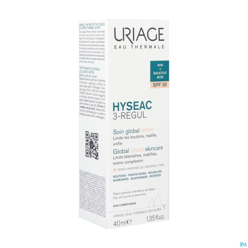 Uriage hyseac 3regul soin global teinte spf30 40ml