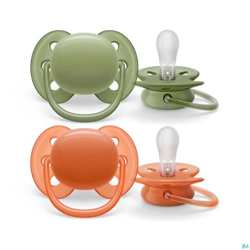 Philips avent sucette +18m ultra soft kaki/terr. 2