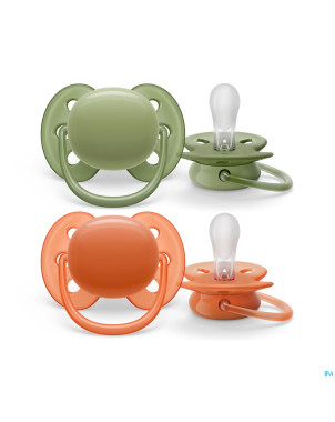 Philips avent sucette +18m ultra soft kaki/terr. 2