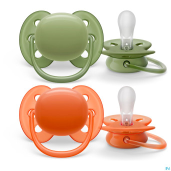 Philips avent sucette +18m ultra soft kaki/terr. 2