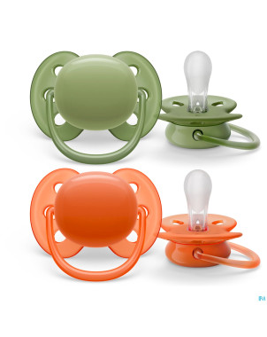 Philips avent sucette +18m ultra soft kaki/terr. 2