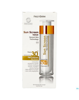 Sunscreen velvet face spf 30 frezyderm 50ml