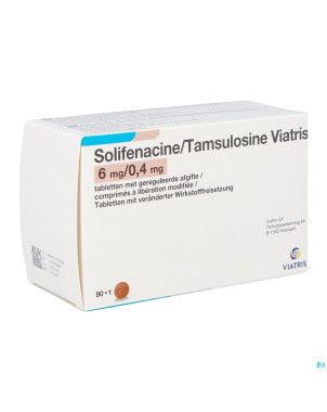 Solifenacine/tamsulosine viatris 6/0,4 comp 90 ud