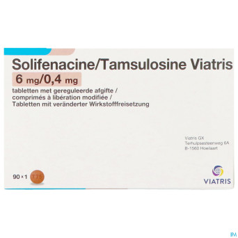 Solifenacine/tamsulosine viatris 6/0,4 comp 90 ud