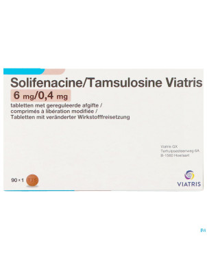 Solifenacine/tamsulosine viatris 6/0,4 comp 90 ud