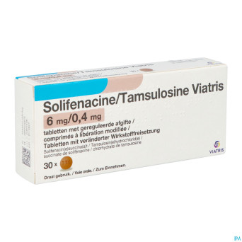 Solifenacine/tamsulosine viatris 6/0,4 comp 30 ud