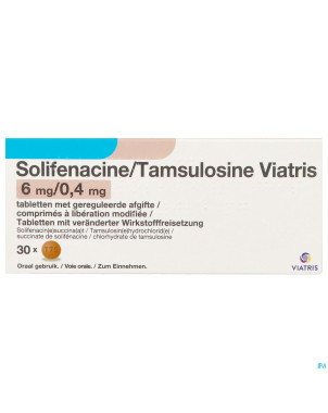 Solifenacine/tamsulosine viatris 6/0,4 comp 30 ud