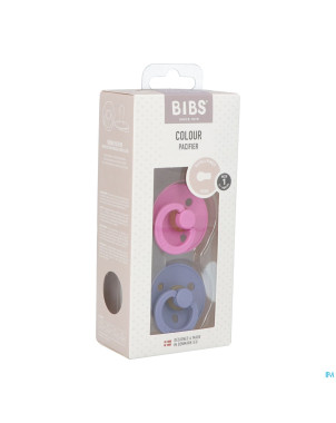 Bibs 1 tetine duo bubblegum/peri