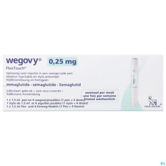 Wegovy abacus 0,25mg flextouch sol inj stylo prer.