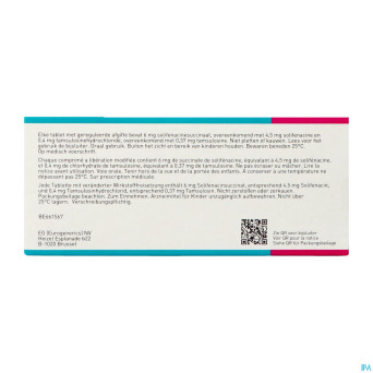 Solifenacine tamsulosine eg 6/04,mg lib.mod.comp90