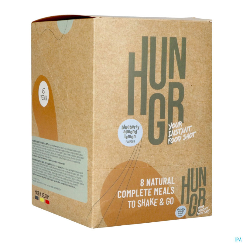 Hungr blueberry almond lemon shake 8x65g