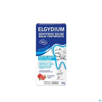 Elgydium dentifrice solide a/plaque   pastilles 60