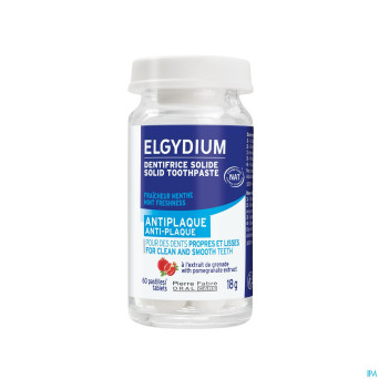 Elgydium dentifrice solide a/plaque   pastilles 60