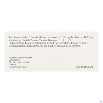 Entresto 15mg/16mg granules caps 60