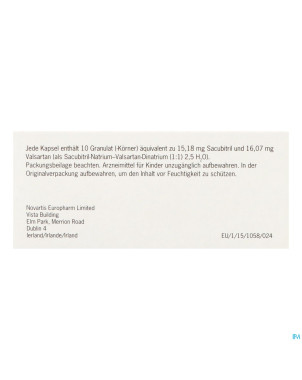 Entresto 15mg/16mg granules caps 60