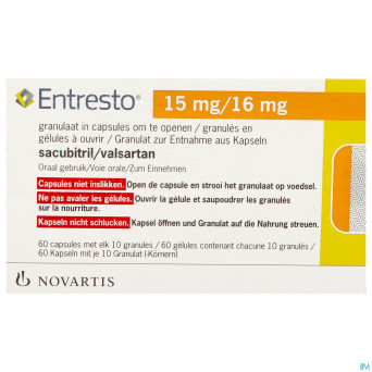 Entresto 15mg/16mg granules caps 60