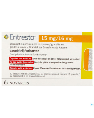Entresto 15mg/16mg granules caps 60
