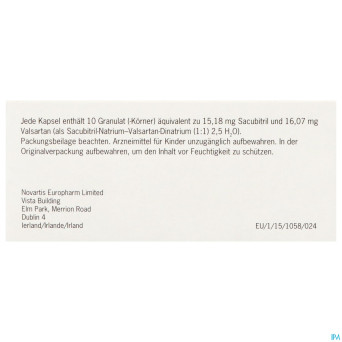 Entresto 15mg/16mg granules caps 60