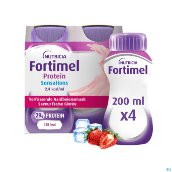 Fortimel protein 2.4kcal fraise frais 4x200ml