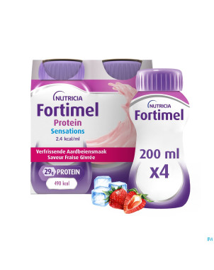Fortimel protein 2.4kcal fraise frais 4x200ml