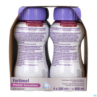 Fortimel protein 2.4kcal fraise frais 4x200ml