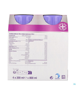 Fortimel protein 2.4kcal fraise frais 4x200ml