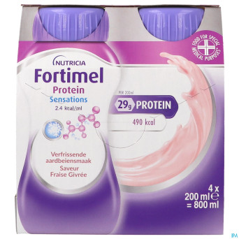 Fortimel protein 2.4kcal fraise frais 4x200ml