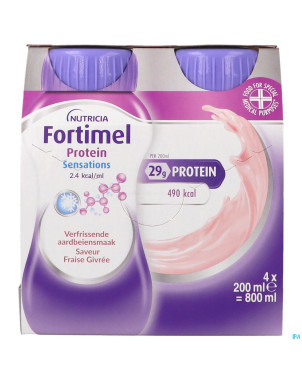 Fortimel protein 2.4kcal fraise frais 4x200ml