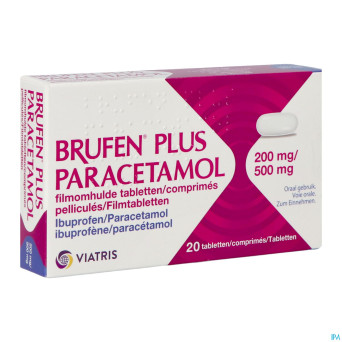 Brufen plus paracetamol 200mg/500mg comp pell 20