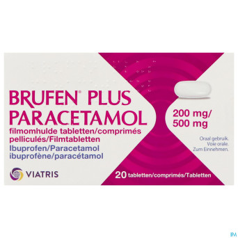 Brufen plus paracetamol 200mg/500mg comp pell 20