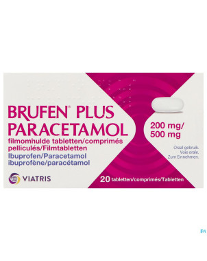 Brufen plus paracetamol 200mg/500mg comp pell 20