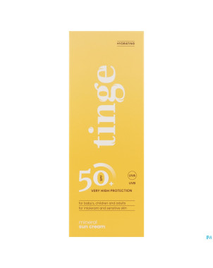 Tinge creme solaire minerale spf50+ tube 100ml