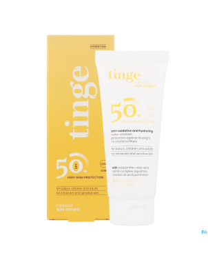 Tinge creme solaire minerale spf50+ tube 100ml