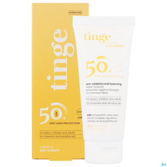 Tinge creme solaire minerale spf50+ tube 100ml