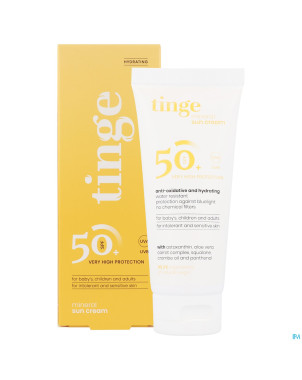 Tinge creme solaire minerale spf50+ tube 100ml