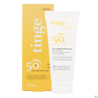 Tinge creme solaire minerale spf50+ tube 100ml