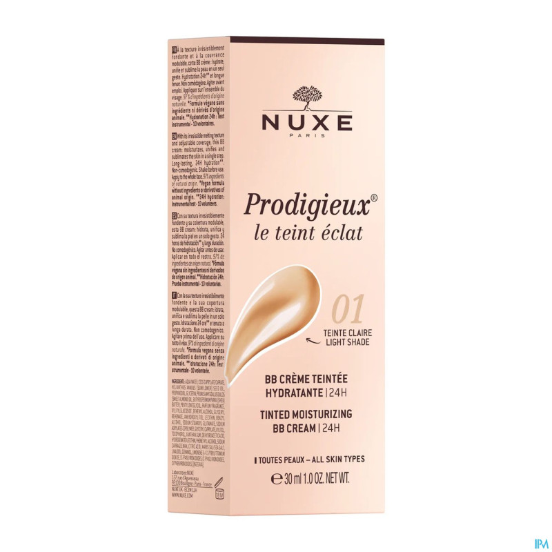 Nuxe prodigieux bb creme teintee light 01 30ml