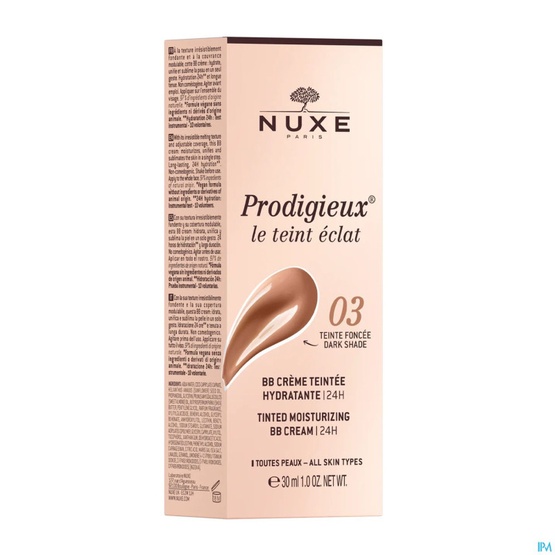 Nuxe prodigieux bb creme teintee foncee 03 30ml