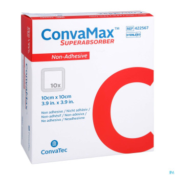 Convamax superabsorber non adhesif 10x10cm 10